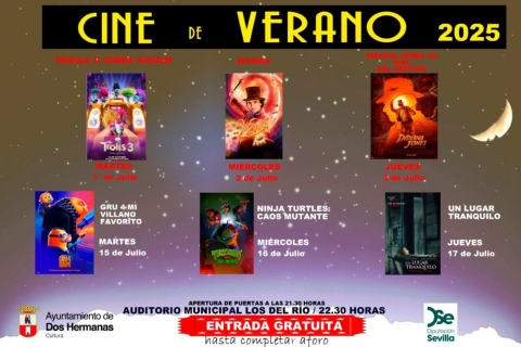 cartelón CINE DE VERANO 2025
