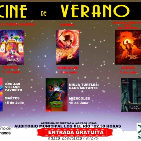 cartelón CINE DE VERANO 2025