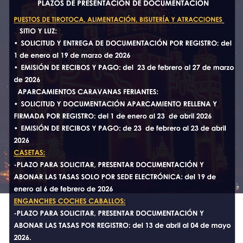 PLAZOS FERIA 2026