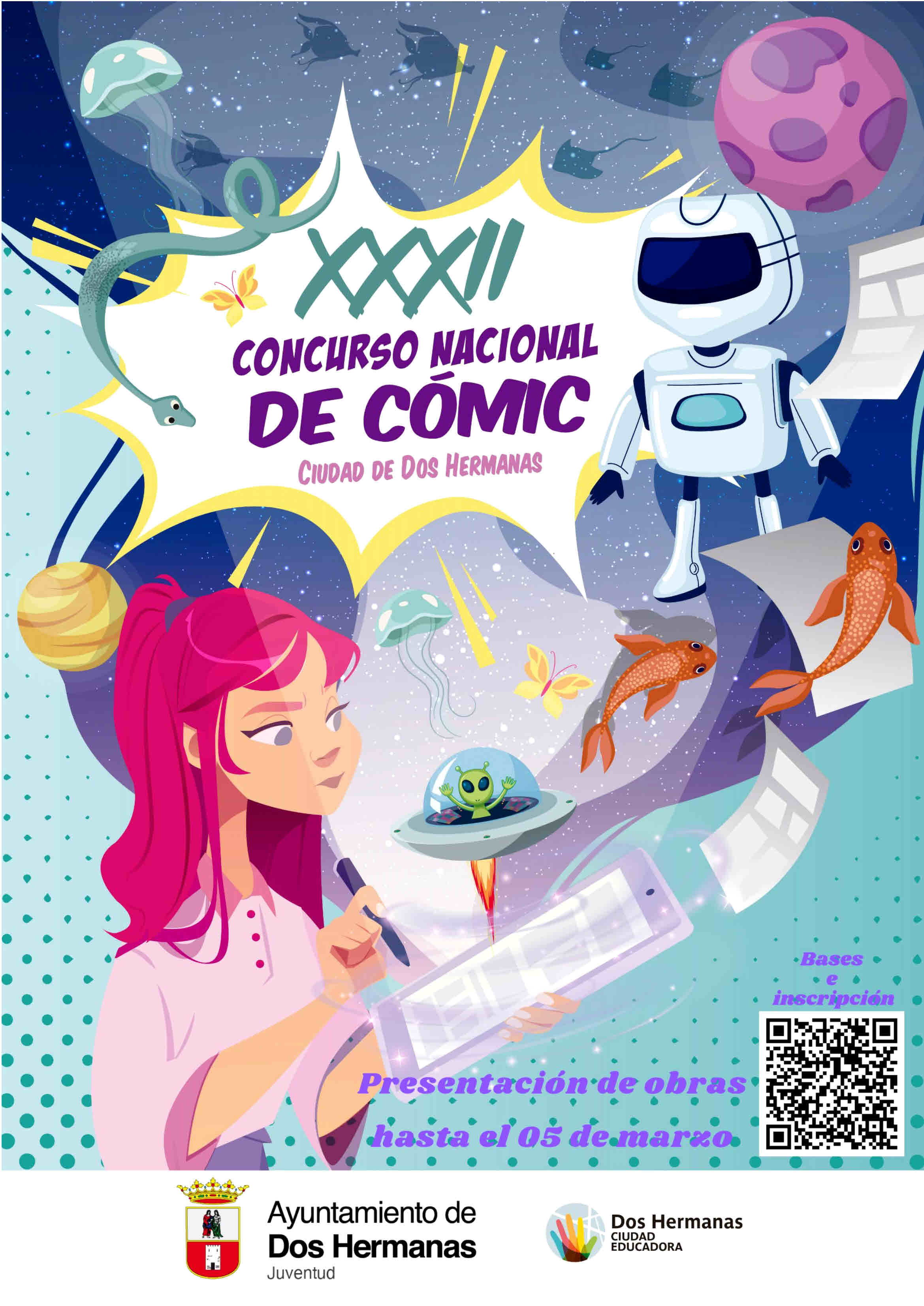Cartel XXXII Cómic_CódigoQR