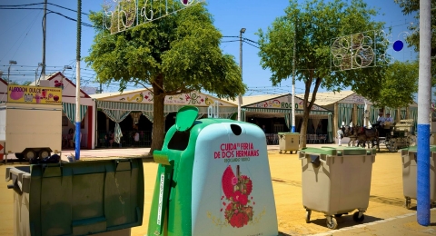 Imagen contenedor reciclaje vidrio feria 2025